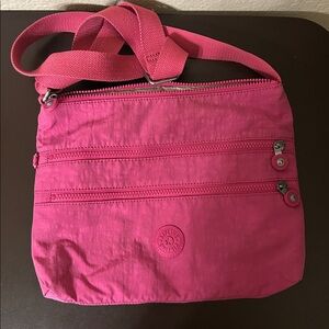 Pink Crossbody Bag with Zipper Accents